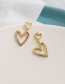 Fashion Golden Copper Inlaid Zircon Heart Earrings