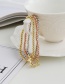 Fashion Golden Copper Inlaid Zircon Beaded Geometric Bracelet