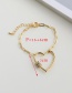 Fashion Golden Copper Inlaid Zircon Heart Bracelet