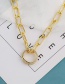 Fashion Golden Copper Inlaid Zircon Heart Necklace 40cm