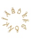 Fashion 14k Gold-p Stainless Steel Gilded Letter Cutout Pendant