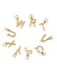 Fashion 14k Gold-a Stainless Steel Gilded Letter Cutout Pendant
