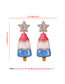 Fashion Gold Color Diamond-studded Five-pointed Star Dripping Ice Cream Earrings