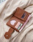 Fashion Brown Flower Solid Color Dark Buckle 2 Fold Wallet
