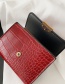 Fashion Red Metal Logo Wallet With Stone Flap Flap