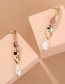 Fashion Golden Pearl Alloy Crystal Geometric Earrings