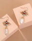 Fashion Golden Irregular Long Pearl Winding Alloy Earrings