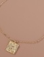 Fashion Golden Character Embossed Geometric Pendant Necklace