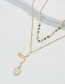 Fashion Square Human Head Pearl Geometric Alloy Double-layer Necklace