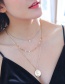 Fashion Pearl Geometry Pearl Round Portrait Geometric Alloy Multilayer Necklace