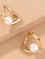 Fashion Golden Metal Hollow Love Pearl Earrings