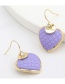 Fashion Purple Alloy Painted Love Heart Earrings