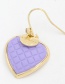 Fashion Purple Alloy Painted Love Heart Earrings