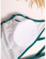 Fashion White Leaf Print Lace Open Back Floral One-piece Swimsuit