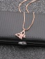 Fashion White Gold Micro Zircon Butterfly Pendant Necklace