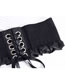 Fashion Black Elastic Bandage Bow Tassel Belt