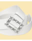 Fashion White Diamond-studded Geometric Alloy Belt