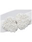 Fashion White Love Pearl Beaded Flowers Elastic Wide Belt