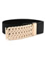 Fashion Black Sequined Elastic Waistband With Metal Buckle