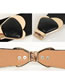 Fashion Brown Elasticated Butterfly Combined Gold Thin Belt