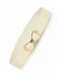 Fashion White Elasticated Butterfly Combined Gold Thin Belt