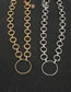Fashion Golden Metal Geometric Ring Hollow Chain Necklace