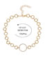 Fashion Golden Metal Geometric Ring Hollow Chain Necklace