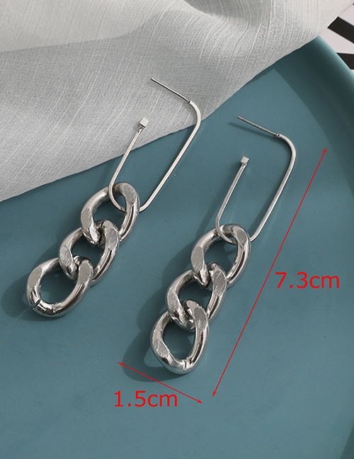 Fashion Silver Alloy Chain Earrings
