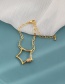 Fashion Golden Copper Inlaid Zircon Heart Thick Chain Bracelet