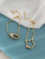 Fashion Golden Copper Inlaid Zircon Five-pointed Star Thick Chain Bracelet
