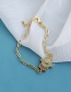 Fashion Golden Copper Inlaid Zircon Palm Fine Chain Bracelet