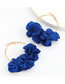 Fashion White Alloy Fabric Flower Round Earrings
