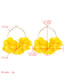 Fashion White Alloy Fabric Flower Round Earrings