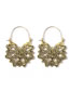 Fashion Gold Geometric Hollow Flower Alloy Earrings