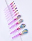 Fashion 10 Transparent Powder Plastic Handle Aluminum Tube Makeup Brush Set
