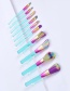 Fashion 10 Transparent Orchids Plastic Handle Aluminum Tube Makeup Brush Set