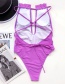 Fashion Printing Strap And Rope Solid Color One-piece Swimsuit