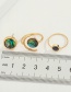 Fashion 4mm Ring Round Imitation Abalone Shell Resin Alloy Earrings Ring