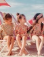 Fashion Pink Flowers 2-piece Swimsuit Long-sleeved Flower Print Ruffled Quick-drying Swimsuit For Children