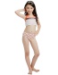 Fashion Orange Striped Mermaid Skirt Striped Print Childrens Mermaid Split Swimsuit