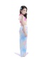 Fashion Color Mixing Printed Pleated Childrens Mermaid Split Swimsuit