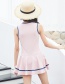 Fashion Pink Conservative Slim One-piece Swimsuit