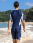 Fashion Black One-piece Long Sleeves Mens Adult Quick-drying One-piece Swimwear
