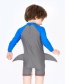 Fashion Siamese Greatmouth Shark Childrens Three-dimensional Shark Long-sleeved One-piece Swimsuit