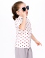 Fashion Dots Childrens Short-sleeved Top Swimsuit