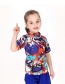 Fashion White Childrens Short-sleeved Top Swimsuit