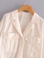 Fashion White Loose Lapel Single-breasted Shirt