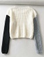 Fashion Color Mixing Contrasting Round Neck Pullover Loose Sweater Sweater