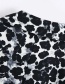 Fashion Black Animal Print Loose Long-sleeved Shirt Top