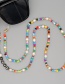 Fashion Color Mixing Natural Pearl Rainbow Rice Bead Letter Glasses Chain